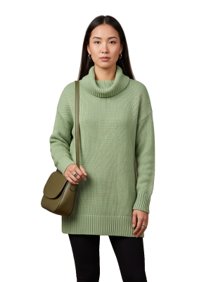 Women sage green turtle neck Sweater
